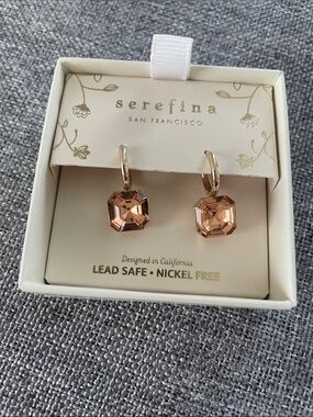 Serefina San Francisco Rose Gold Crystal Cube Drop Earrings